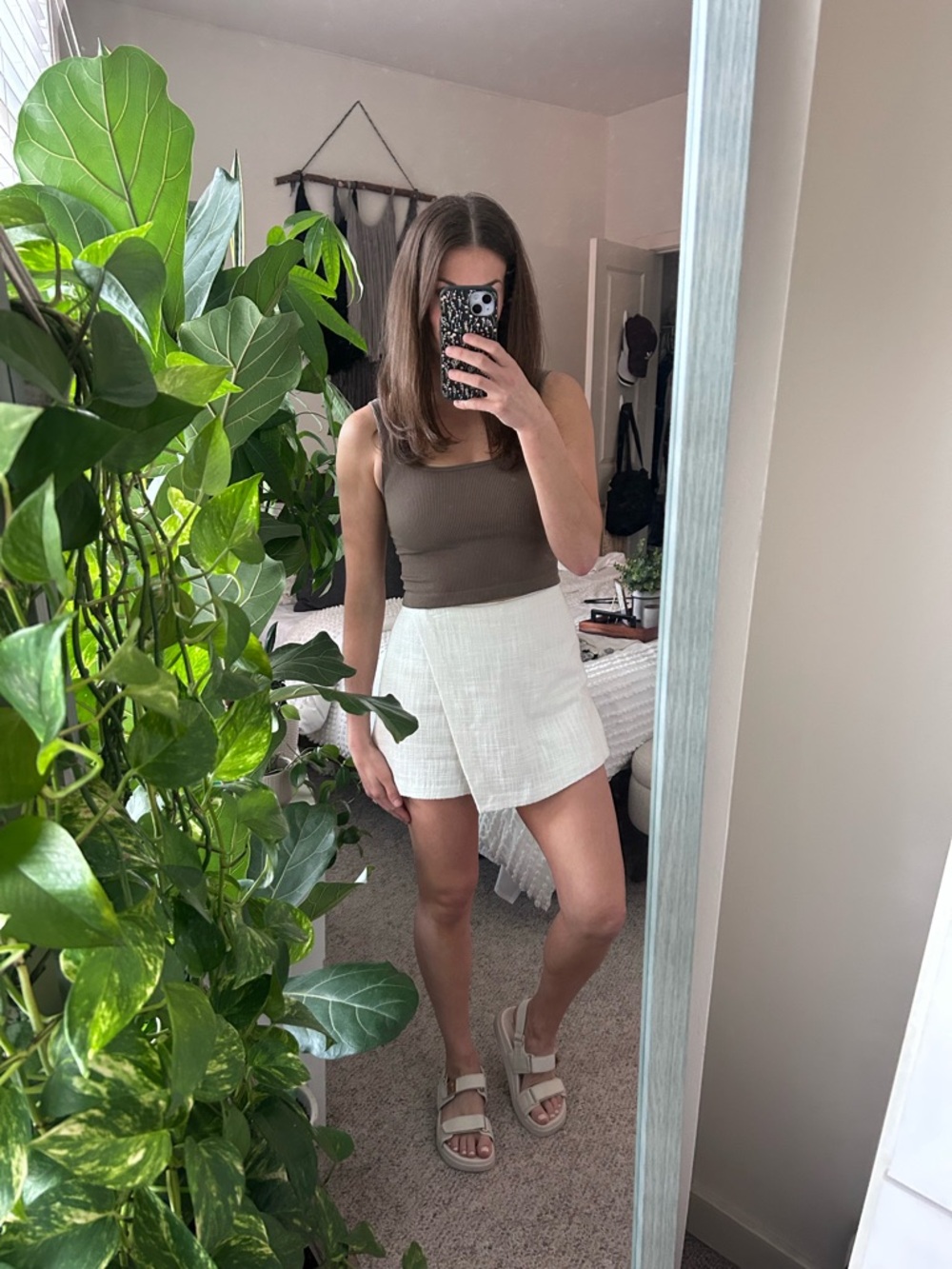 Abercrombie Tweed White Wrap Skort